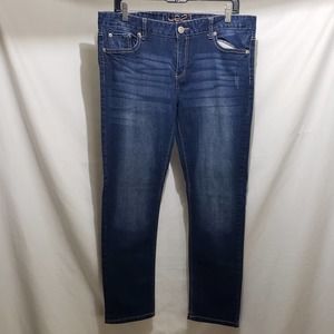 Rue21 Dark Blue Short Low-Rise Skinny Jeans (Size 13/14)